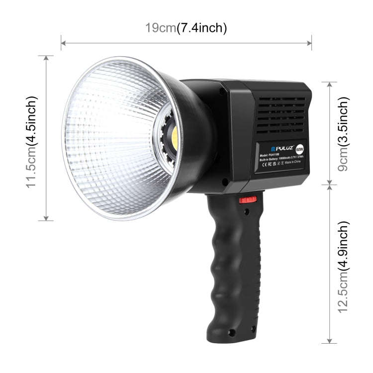 PULUZ 60W Studio Video Light 2500K-6500K Dual Color Temperature Professional Photography Fill Lig...