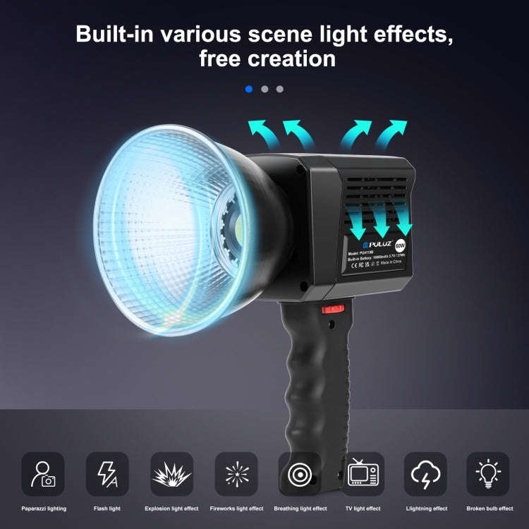 PULUZ 60W Studio Video Light 2500K-6500K Dual Color Temperature Professional Photography Fill Lig...