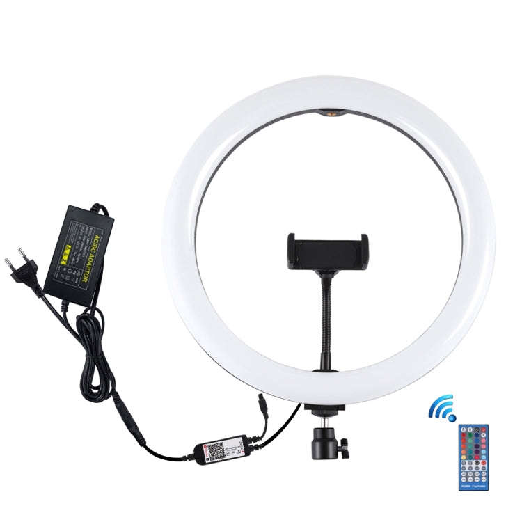 PULUZ 11.8 inch 30cm RGB Dimmable LED Ring Vlogging Selfie Photography Video Lights with Cold Sho...