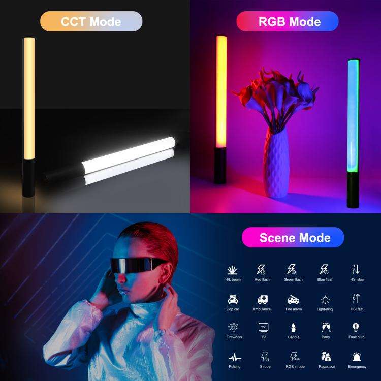 PULUZ 132 LEDs Photo Handheld Stick Light Full Color RGB Fill Light