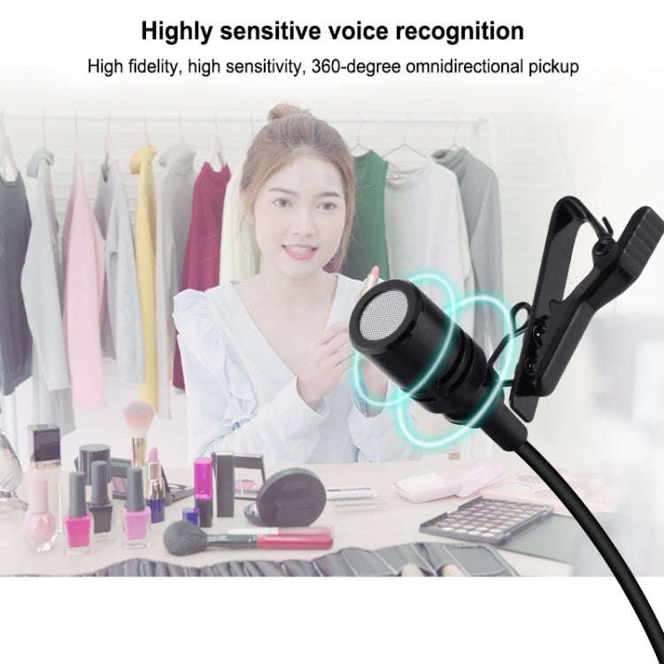 PULUZ 1.5m USB-C / Type-C Jack Lavalier Wired Condenser Recording Microphone