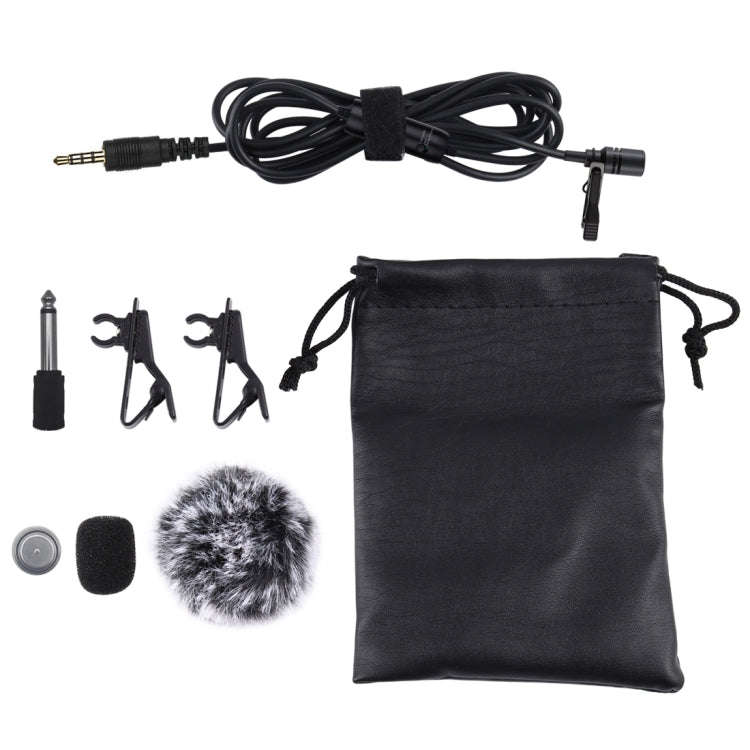 PULUZ 3.5mm Jack Lavalier Omnidirectional Condenser Recording Video Microphone, Length: 6m