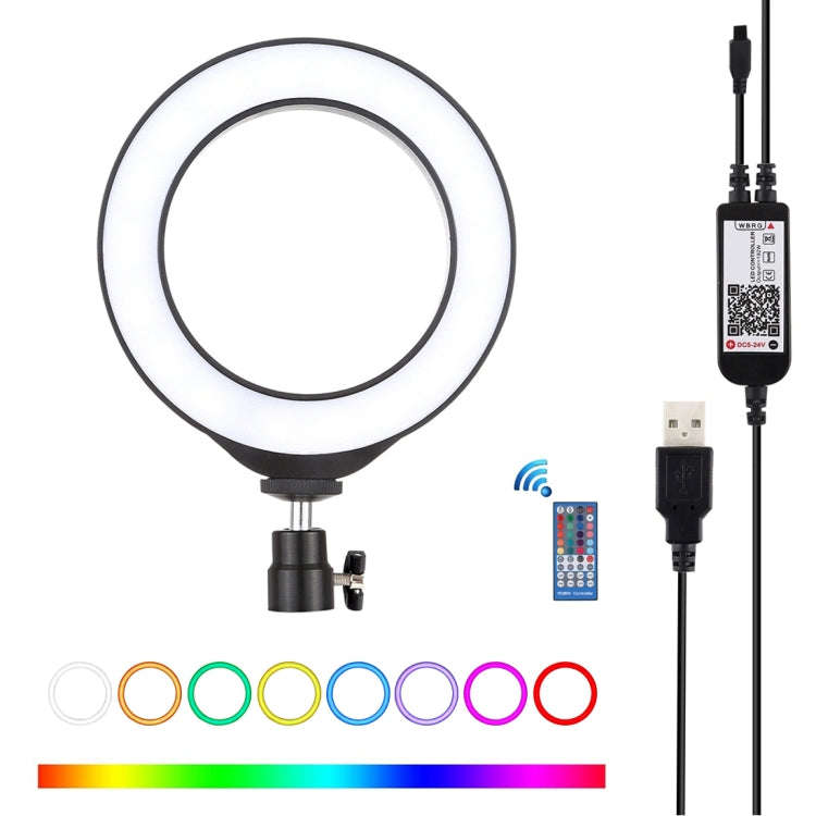 PULUZ 6.2 inch 16cm USB RGBW Dimmable LED Ring Vlogging Photography Video Lights  with Cold Shoe ...