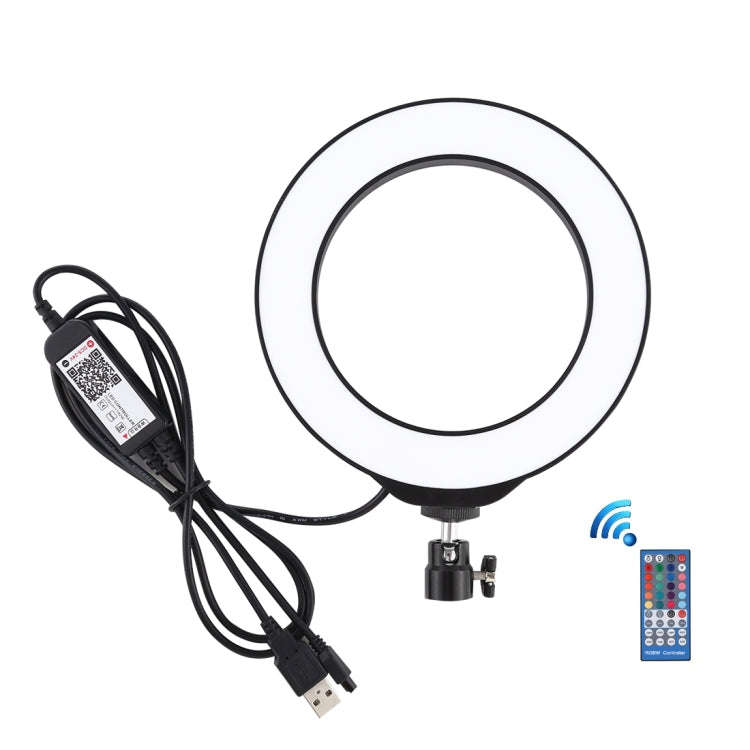 PULUZ 6.2 inch 16cm USB RGBW Dimmable LED Ring Vlogging Photography Video Lights  with Cold Shoe ...