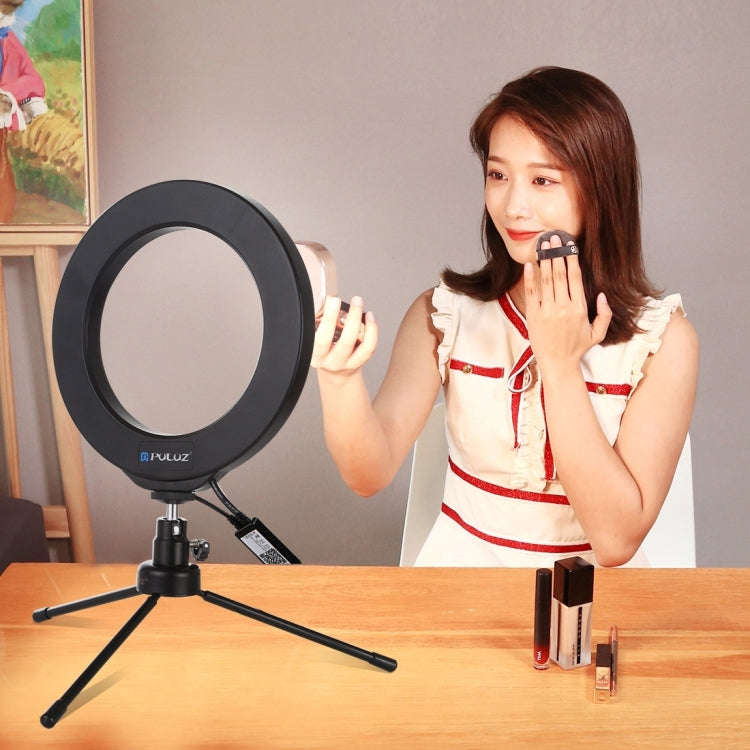 PULUZ 6.2 inch 16cm USB RGBW Dimmable LED Ring Vlogging Photography Video Lights  with Cold Shoe ...