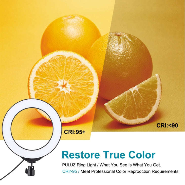 PULUZ 6.2 inch 16cm USB RGBW Dimmable LED Ring Vlogging Photography Video Lights  with Cold Shoe ...