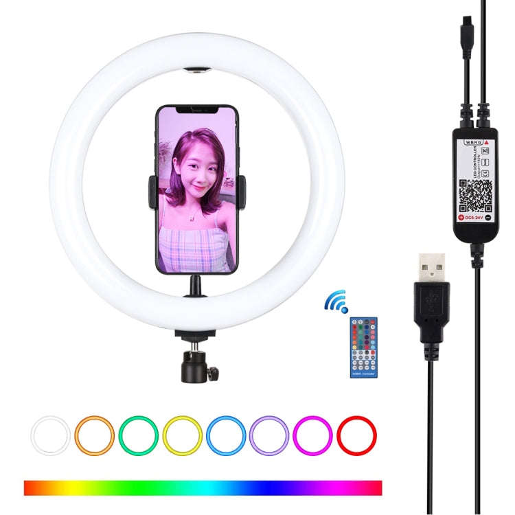 PULUZ 10.2 inch 26cm USB RGBW Dimmable LED Ring Vlogging Photography Video Lights with Tripod Bal...