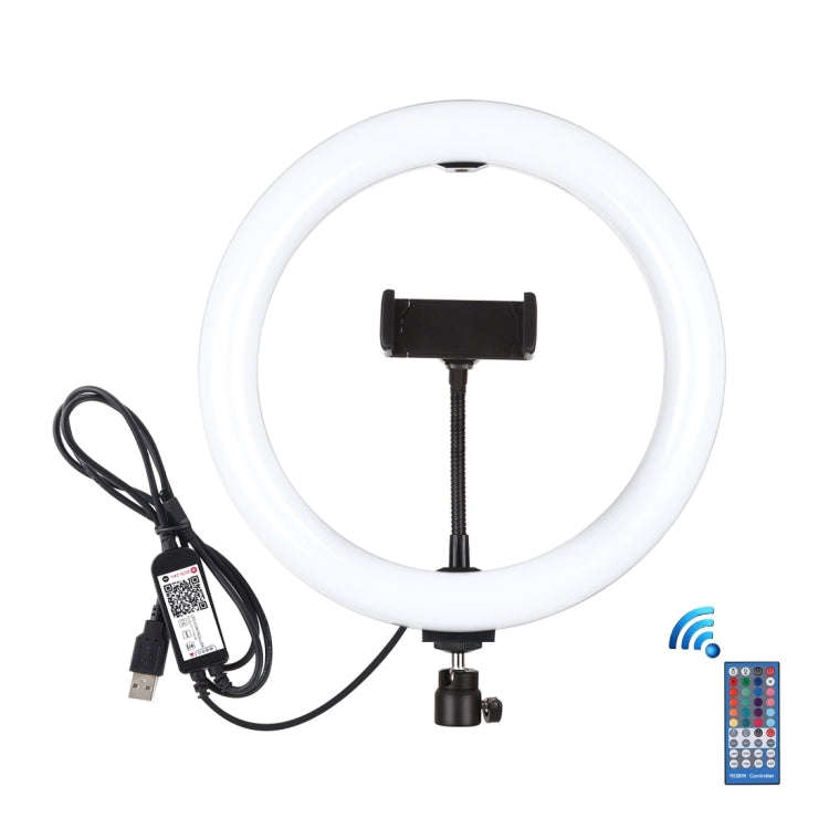 PULUZ 10.2 inch 26cm USB RGBW Dimmable LED Ring Vlogging Photography Video Lights with Tripod Bal...