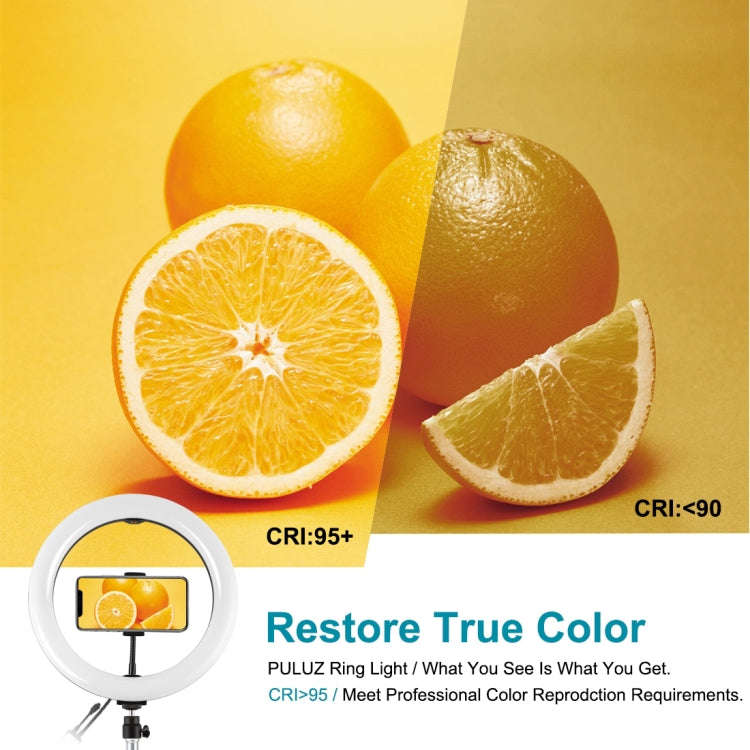 PULUZ 10.2 inch 26cm USB RGBW Dimmable LED Ring Vlogging Photography Video Lights with Tripod Bal...