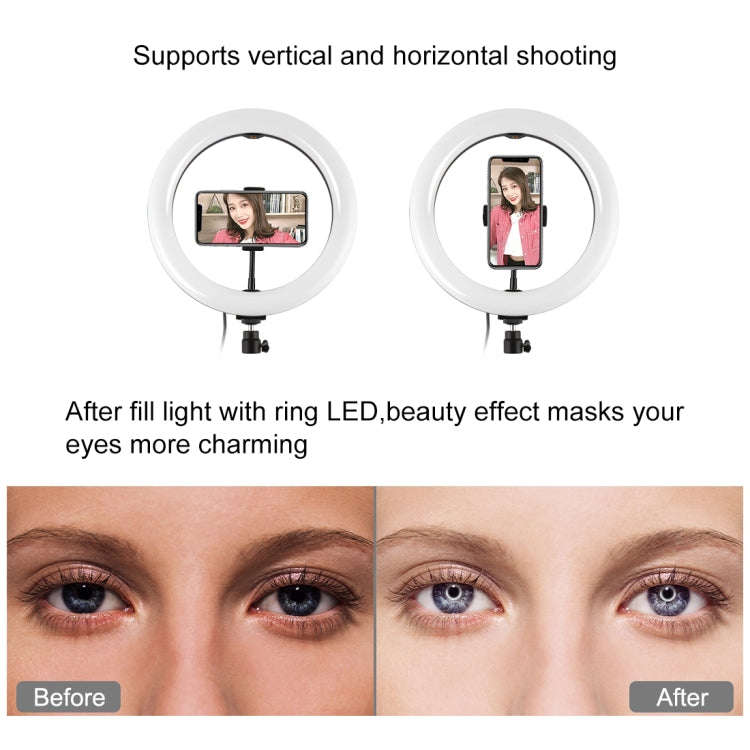 PULUZ 10.2 inch 26cm USB 10 Modes 8 Colors RGBW Dimmable LED Ring Vlogging Photography Video Ligh...