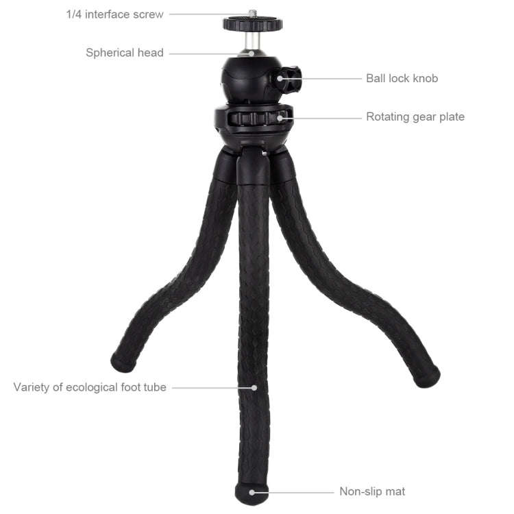 PULUZ Mini Octopus Flexible Tripod Holder with Ball Head for SLR Cameras, GoPro, Cellphone, Size:...