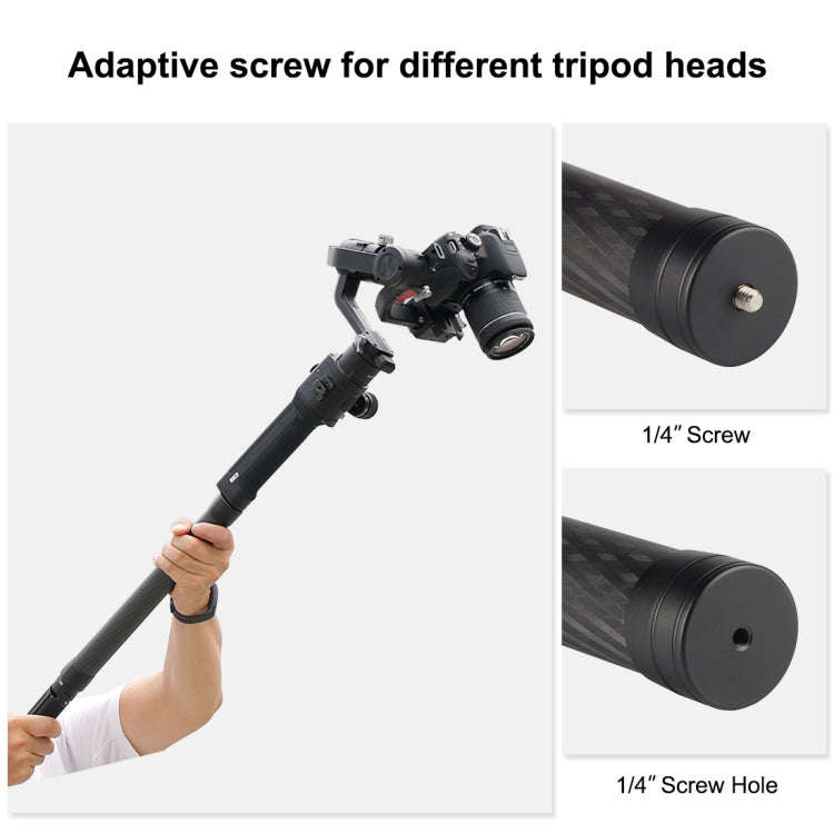 PULUZ Carbon Fiber Extension Monopod Pole Rod Extendable Stick for DJI / MOZA / Feiyu V2 / Zhiyun...