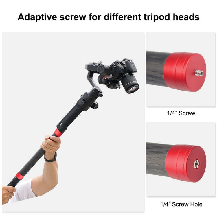 PULUZ Carbon Fiber Extension Monopod Pole Rod Extendable Stick for DJI / MOZA / Feiyu V2 / Zhiyun...