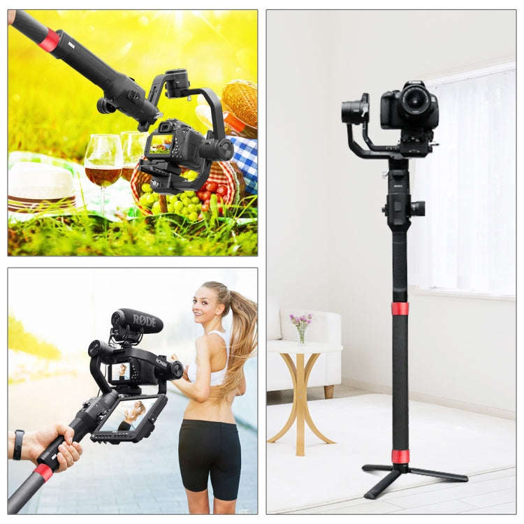 PULUZ Carbon Fiber Extension Monopod Pole Rod Extendable Stick for DJI / MOZA / Feiyu V2 / Zhiyun...