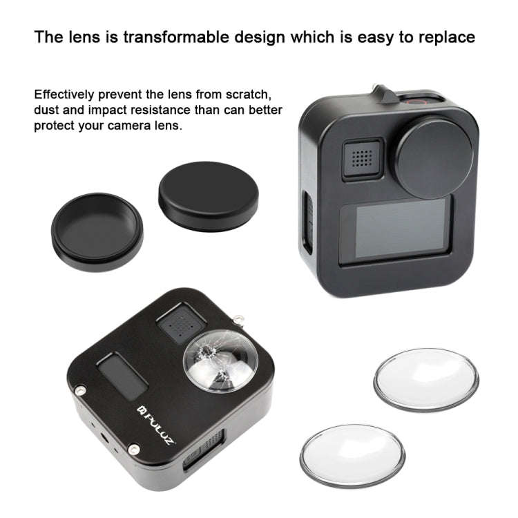 PULUZ Housing Shell CNC Aluminum Alloy Protective Cage for GoPro Max(Black)
