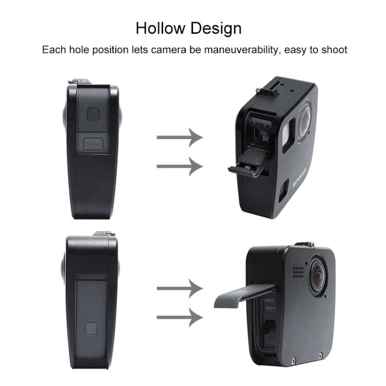 PULUZ for GoPro Fusion Housing Shell CNC Aluminum Alloy Protective Cage with Basic Mount & Lens C...