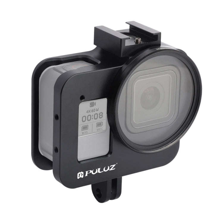 PULUZ Housing Shell CNC Aluminum Alloy Protective Cage with 52mm UV Lens for GoPro HERO8 Black(Bl...