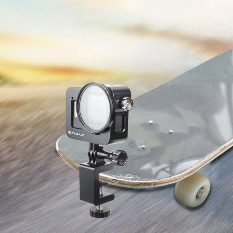 PULUZ Housing Shell CNC Aluminum Alloy Protective Cage with 52mm UV Lens for GoPro HERO8 Black(Bl...