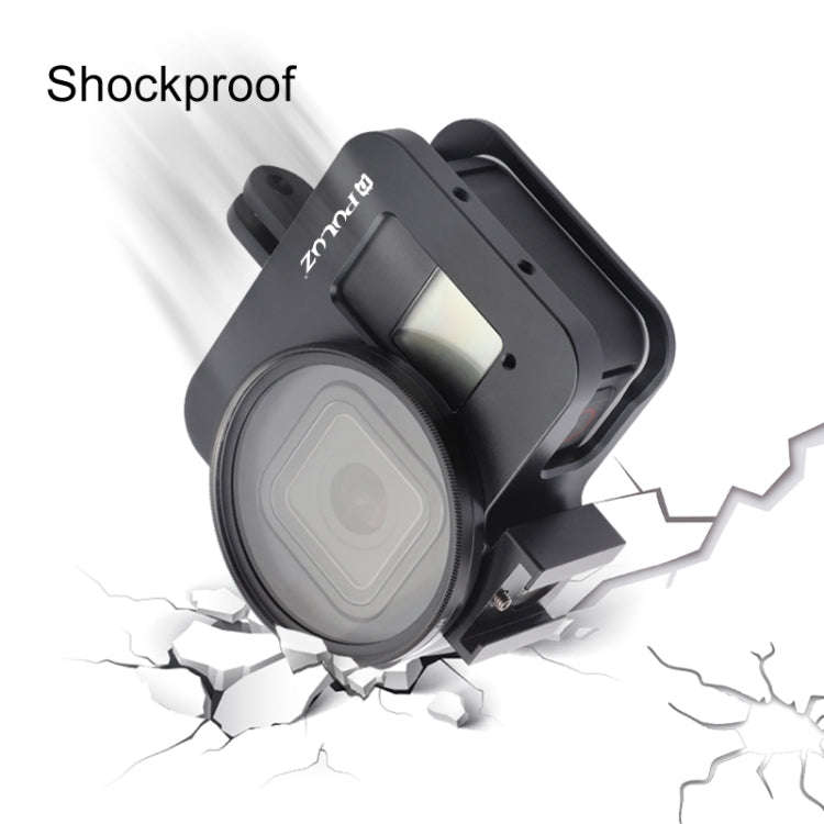 PULUZ Housing Shell CNC Aluminum Alloy Protective Cage with 52mm UV Lens for GoPro HERO8 Black(Bl...