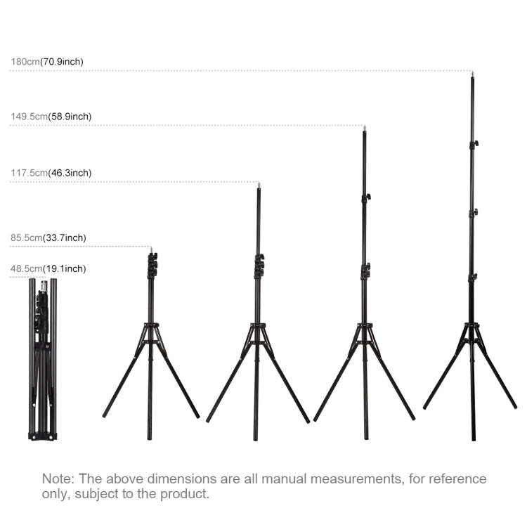 PULUZ Reverse Foldable 4 Sections 1.8m Height Tripod Mount Holder for Vlogging Video Light  Live ...