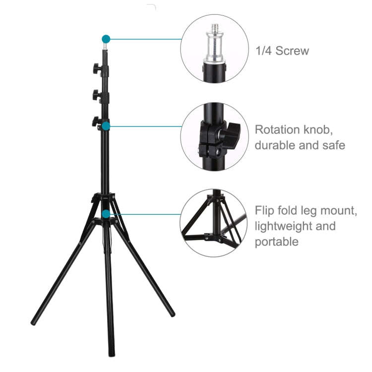 PULUZ Reverse Foldable 4 Sections 1.8m Height Tripod Mount Holder for Vlogging Video Light  Live ...