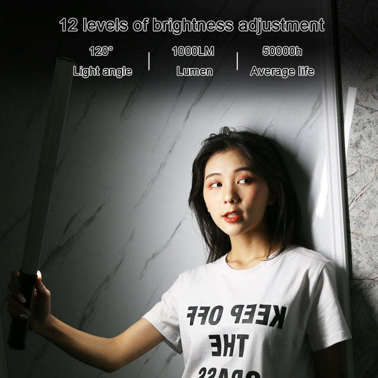 PULUZ RGB Colorful Photo LED Stick Adjustable Color Temperature Handheld LED Fill Light with Remo...