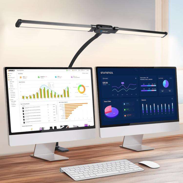 PULUZ Gooseneck Tube LED Fill Light Double Head Clip Desk Lamp (Black)