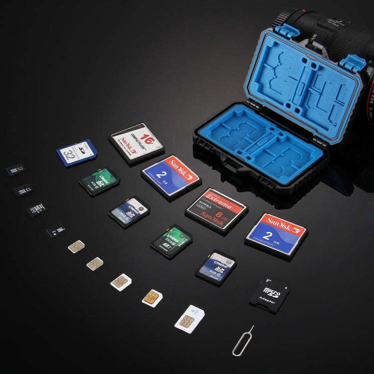 PULUZ 27 in 1 Memory Card Case for 4CF + 8SD + 9TF + 1Card PIN + 1Standard SIM + 2Micro-SIM + 2Na...