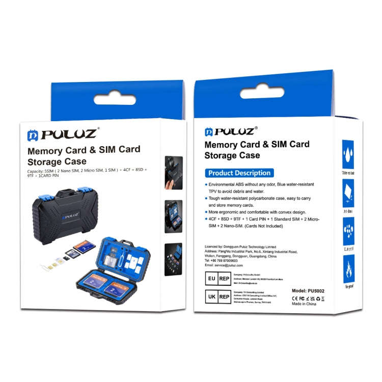 PULUZ 27 in 1 Memory Card Case for 4CF + 8SD + 9TF + 1Card PIN + 1Standard SIM + 2Micro-SIM + 2Na...
