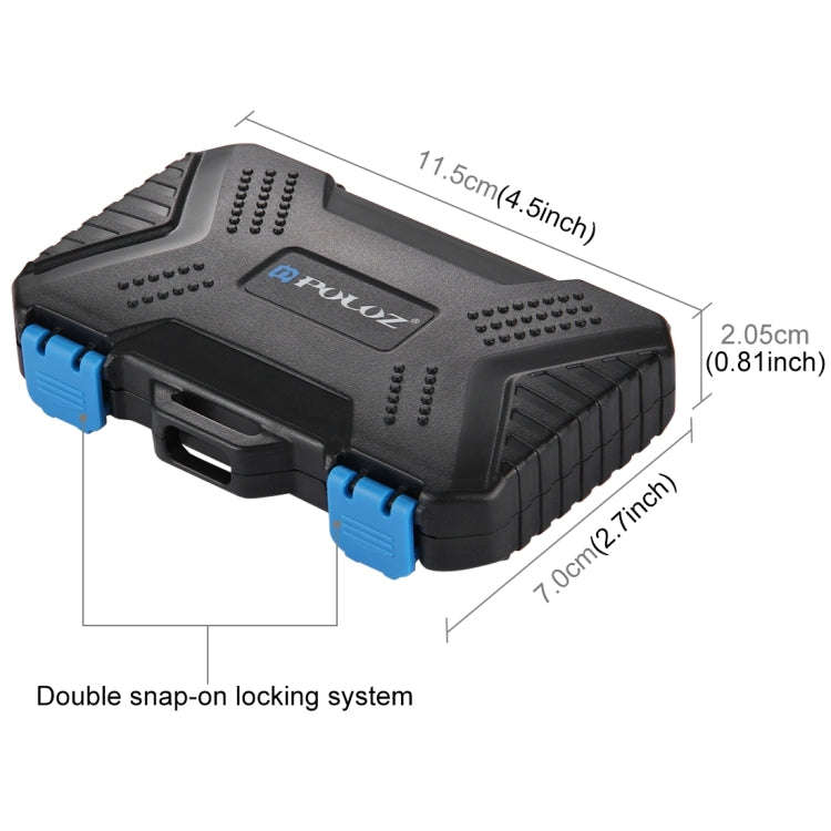 PULUZ 27 in 1 Memory Card Case for 4CF + 8SD + 9TF + 1Card PIN + 1Standard SIM + 2Micro-SIM + 2Na...