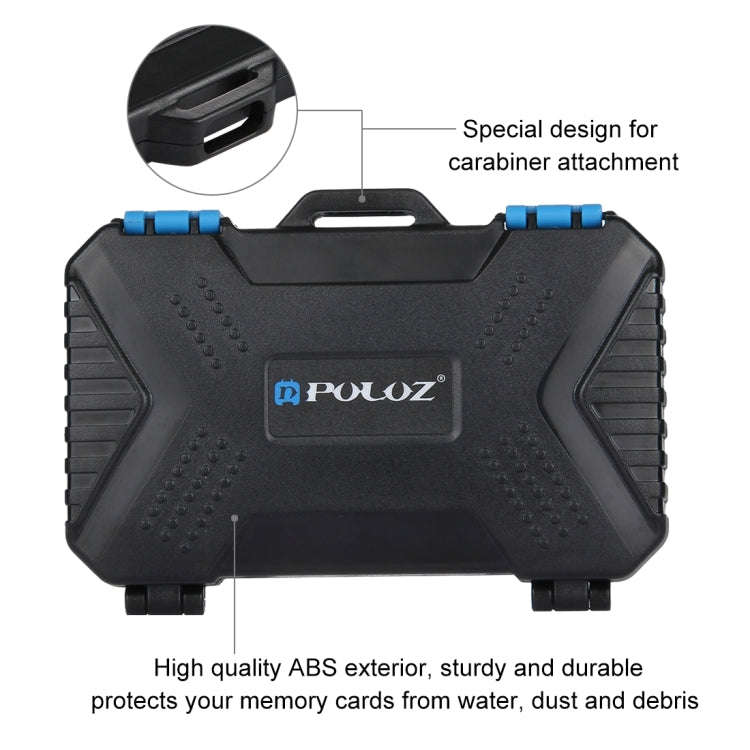 PULUZ 27 in 1 Memory Card Case for 4CF + 8SD + 9TF + 1Card PIN + 1Standard SIM + 2Micro-SIM + 2Na...