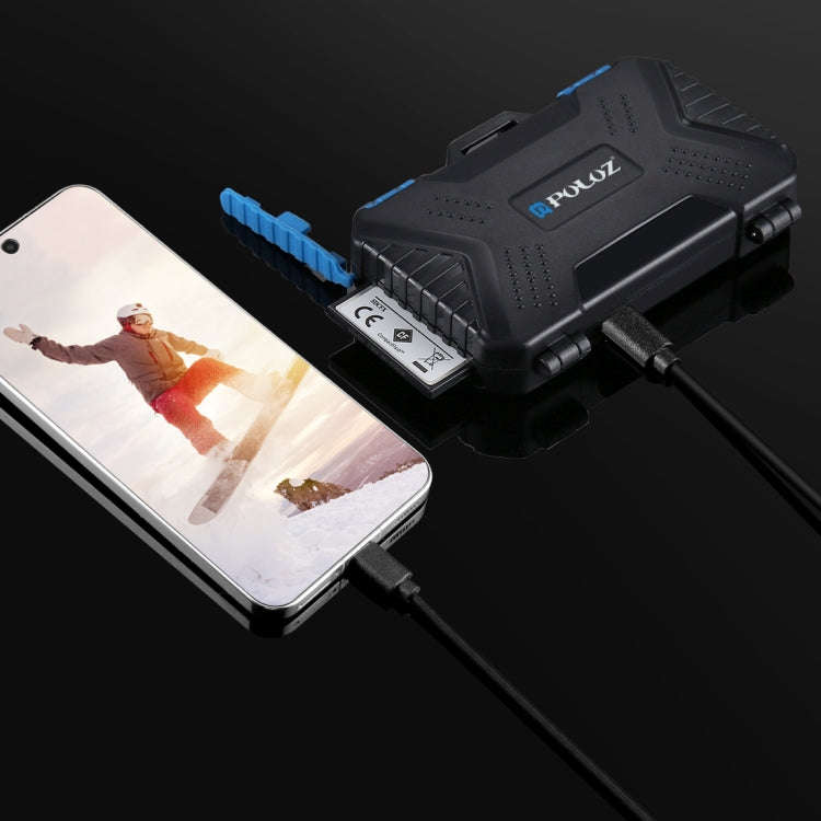 PULUZ Card Reader + 22 in 1 Memory Card Case for 1Standard SIM + 2Micro-SIM + 2Nano-SIM + 3CF + 7...