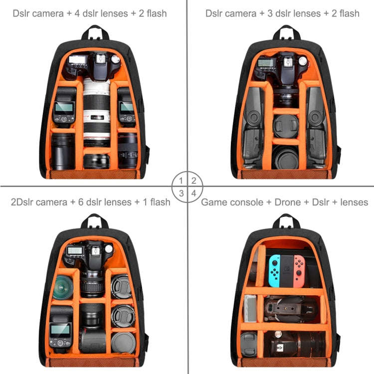 PULUZ Outdoor Portable Waterproof Scratch-proof Dual Shoulders Backpack Handheld PTZ Stabilizer C...