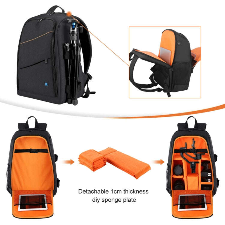 PULUZ Outdoor Portable Waterproof Scratch-proof Dual Shoulders Backpack Handheld PTZ Stabilizer C...