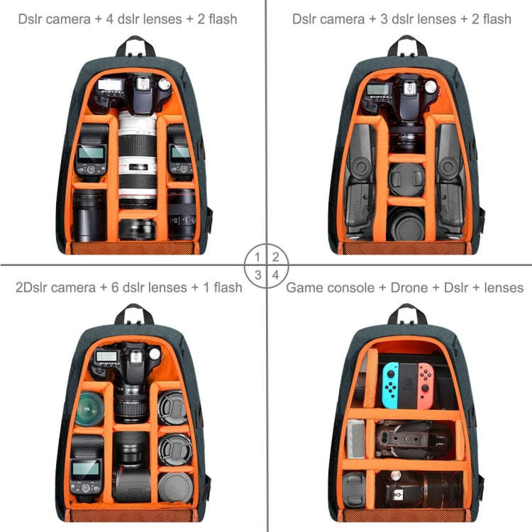 PULUZ Outdoor Portable Waterproof Scratch-proof Dual Shoulders Backpack Handheld PTZ Stabilizer C...