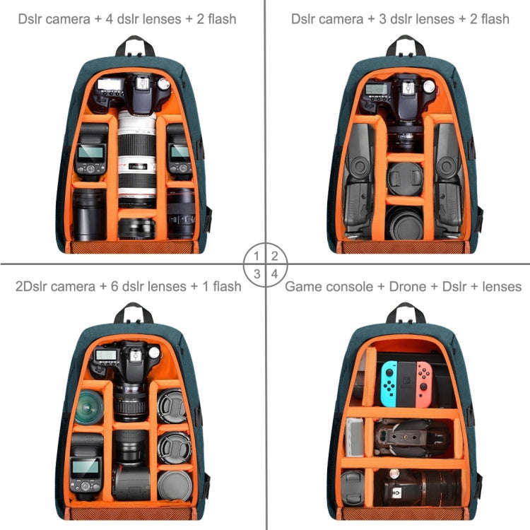 PULUZ Outdoor Portable Waterproof Scratch-proof Dual Shoulders Backpack Handheld PTZ Stabilizer C...