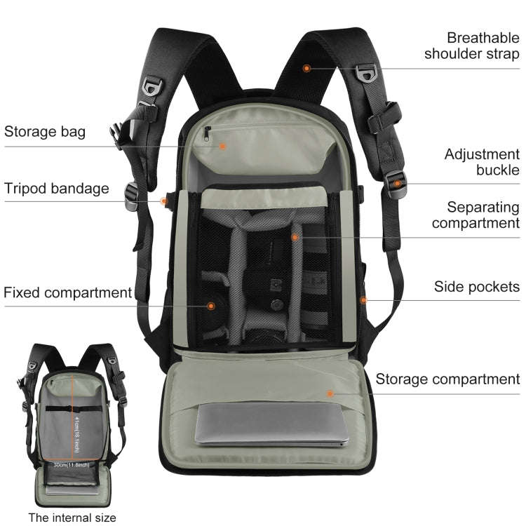 PULUZ Outdoor Portable Waterproof Scratch-proof Dual Shoulders Backpack Handheld PTZ Stabilizer C...