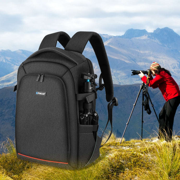 PULUZ Outdoor Portable Waterproof Scratch-proof Dual Shoulders Backpack Handheld PTZ Stabilizer C...