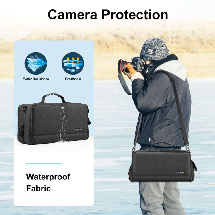 PULUZ Portable Camera Crossbody Shoulder Bag Digital Storage Lens Bag (Black)