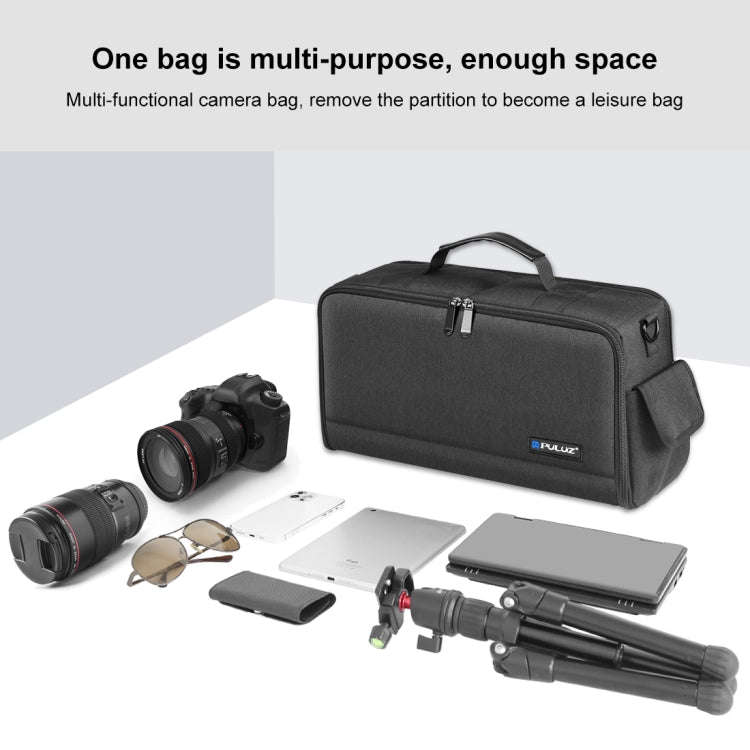 PULUZ Portable Camera Crossbody Shoulder Bag Digital Storage Lens Bag (Black)