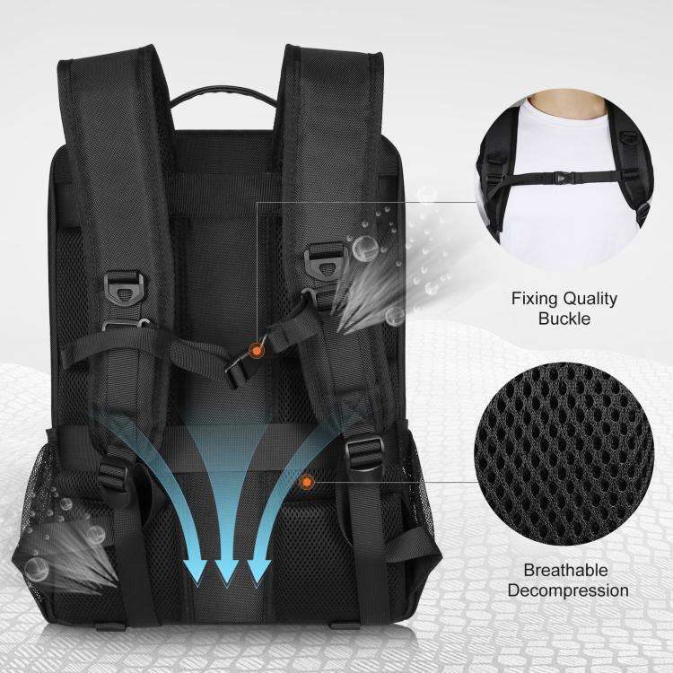 PULUZ 12W Solar Power Outdoor Portable Camera Dual Shoulders Backpack Laptop Bag (Black)