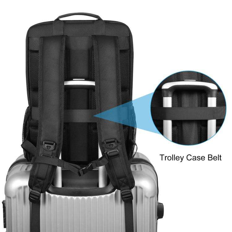 PULUZ 12W Solar Power Outdoor Portable Camera Dual Shoulders Backpack Laptop Bag (Black)
