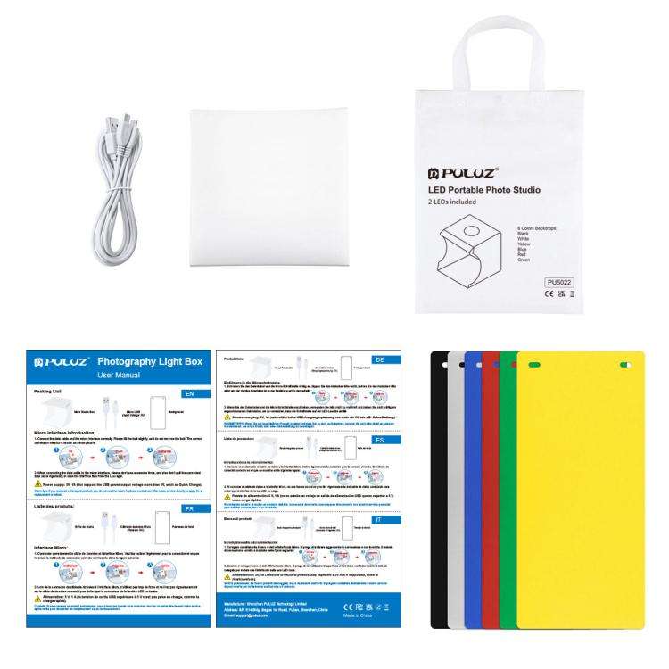 PULUZ 20cm Include 2 LED Panels Folding Portable 1100LM Light Photo Lighting Studio Shooting Tent...