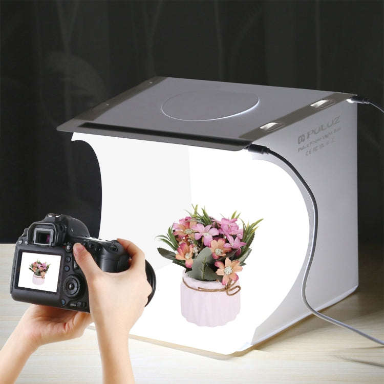 PULUZ 20cm Include 2 LED Panels Folding Portable 1100LM Light Photo Lighting Studio Shooting Tent...