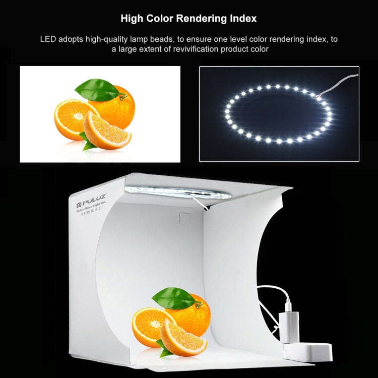 PULUZ 23cm Ring LED Panel Folding Portable Light Photo Lighting Studio Shooting Tent Box Kit with...