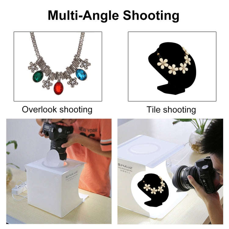 PULUZ 23cm Ring LED Panel Folding Portable Light Photo Lighting Studio Shooting Tent Box Kit with...