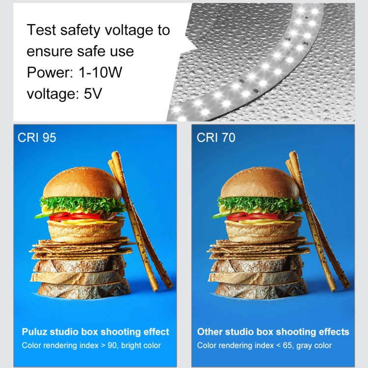 [US Warehouse] PULUZ 25cm Folding Portable High 97 CRI Ring Light Photo Lighting Studio Shooting ...