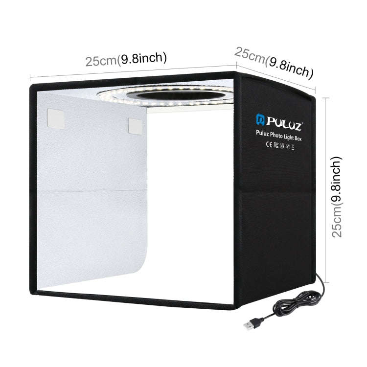 PULUZ 25cm Folding Portable High 97 CRI Ring Light Photo Lighting Studio Shooting Tent Box with 1...