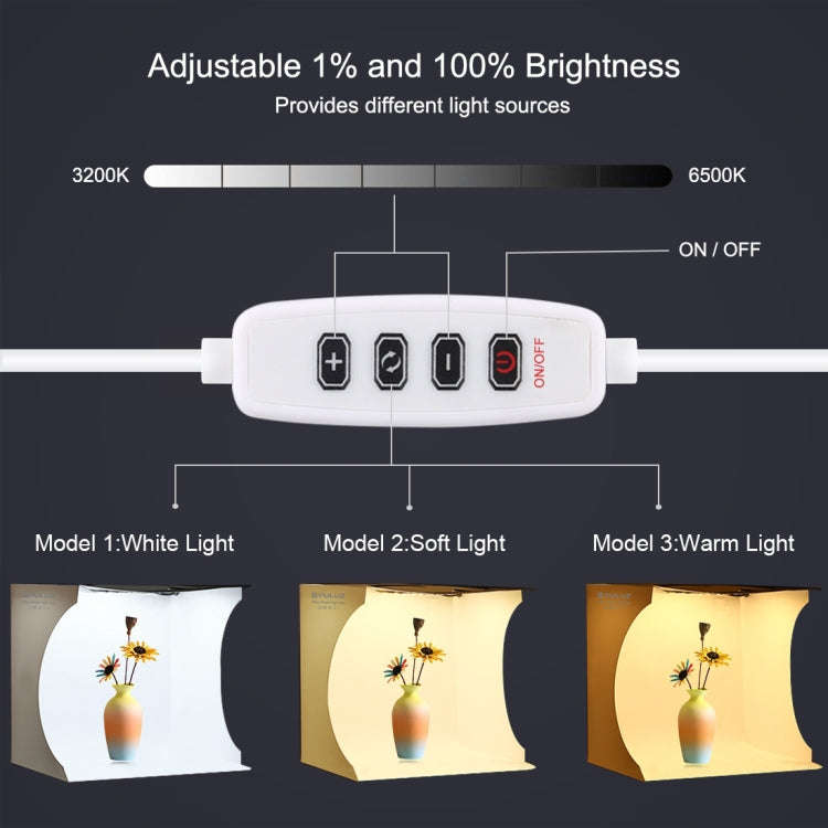 PULUZ 30cm Folding Portable Ring Light Board Photo Lighting Studio Shooting Tent Box Kit with 6 C...