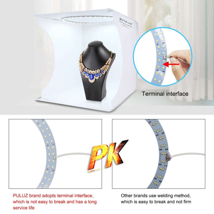 PULUZ 30cm Folding Portable Ring Light Board Photo Lighting Studio Shooting Tent Box Kit with 6 C...